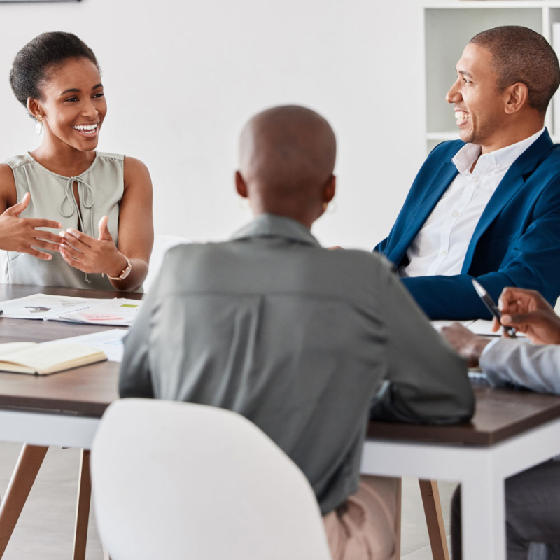 Meeting, planning and strategy of business woman and team