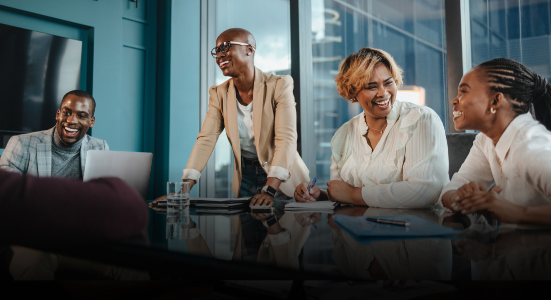 Successful business meeting in a corporate office